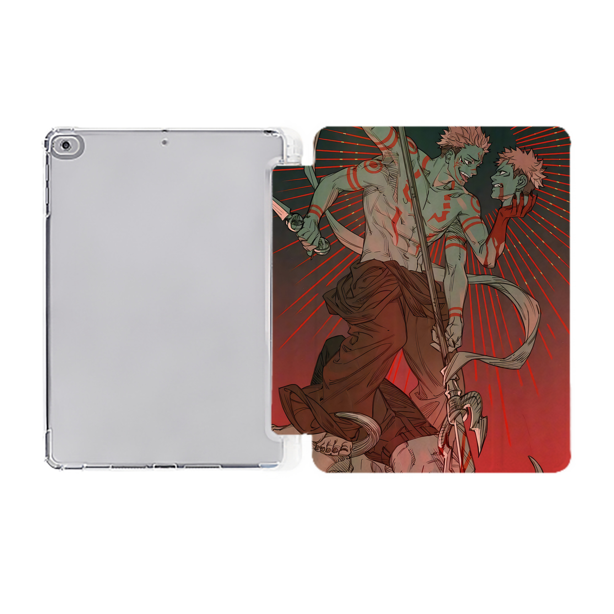 （画像用） 呪術廻戦 Jujutsu Kaisen IPad ケース ペン収納付き 三つ折りスタンド PUレザー×シリコン 対応機種9.5/10.5/10.9インチ